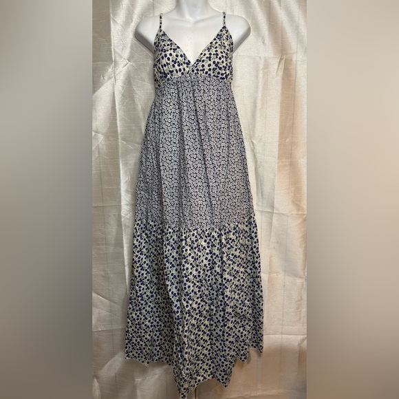 GAP Dresses & Skirts - Floral tiered Maxi Dress in Blue and White
